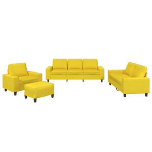 vidaXL Juego de sof&aacute;s 4 piezas tela amarillo claro