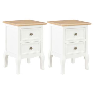 vidaXL Mesitas de noche 2 unidades MDF blanco 35x30x49 cm