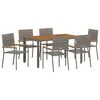 vidaXL Conjunto de Comedor de Jard&iacute;n 7 uds. Gris rat&aacute;n sint&eacute;tico