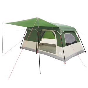 vidaXL Tienda Familiar 10 persona Verde Poli&eacute;ster y Acero