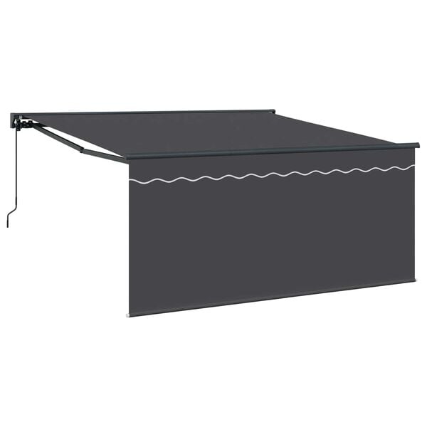 vidaXL Toldo Retráctil Antracita 350 x 300 cm Poliéster y Aluminio