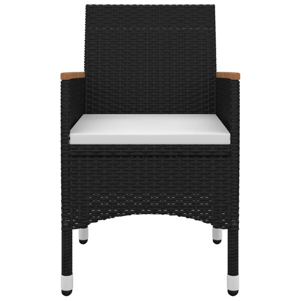 vidaXL Set comedor de jard&iacute;n 3 pzas y cojines rat&aacute;n sint&eacute;tico y vidrio