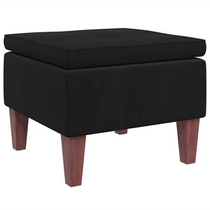 vidaXL Taburete con patas de madera terciopelo negro