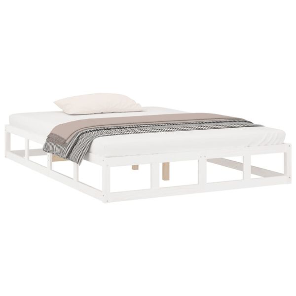 vidaXL Estructura de cama madera maciza blanca 120x200 cm