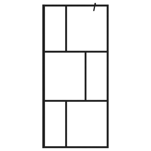 vidaXL Mampara de ducha accesible con vidrio templado negro 90x195 cm