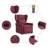 vidaXL Sill&oacute;n de masaje reclinable de tela color vino tinto