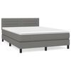 vidaXL Cama box spring con colch&oacute;n tela gris oscuro 140x200 cm