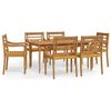 vidaXL Juego de comedor de jard&iacute;n 7 piezas madera maciza de teca