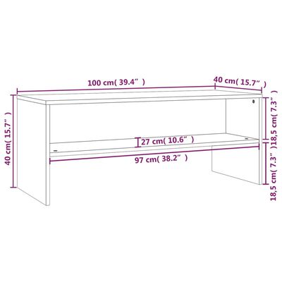 vidaXL Mueble de TV madera contrachapada blanco y roble 100x40x40 cm