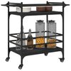 vidaXL Carrito de cocina de madera de ingenier&iacute;a negro 82x40x78,5 cm