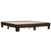 vidaXL Estructura cama madera ingenier&iacute;a metal marr&oacute;n roble 160x200 cm