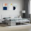 vidaXL Estructura cama sin colch&oacute;n con estribo metal blanco 180x200 cm