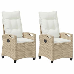 vidaXL Silla de Jard&iacute;n 2 pcs Beige y Crema 56 x 60 x 112 cm