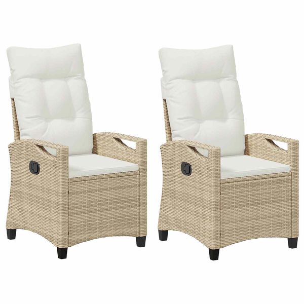 vidaXL Silla de Jard&iacute;n 2 pcs Beige y Crema 56 x 60 x 112 cm
