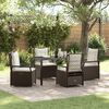 vidaXL Conjunto de Comedor de Jard&iacute;n 5 pcs Marr&oacute;n rat&aacute;n sint&eacute;tico