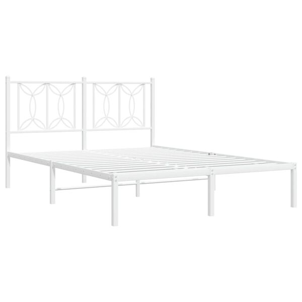 vidaXL Estructura cama sin colchón con cabecero metal blanco 140x200cm