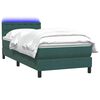 vidaXL Cama box spring con colch&oacute;n y LED terciopelo verde oscuro 100x210 cm