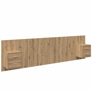 vidaXL Cabecero con Mueble 3 pcs Roble artesanal Madera de ingeniería