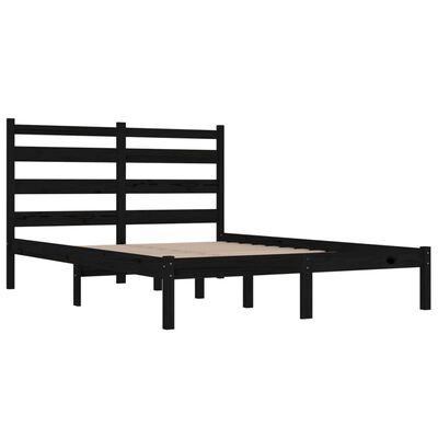 vidaXL Estructura de cama de madera maciza de pino negra 140x190 cm