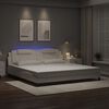 vidaXL Estructura de cama Viana con LED sin colch&oacute;n blanco 200x200 cm