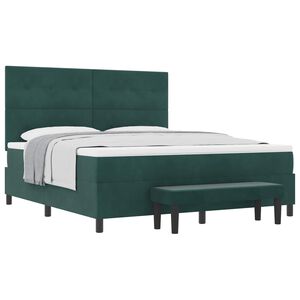 vidaXL Cama tipo Box Spring Verde oscuro 180 x 200 cm Terciopelo