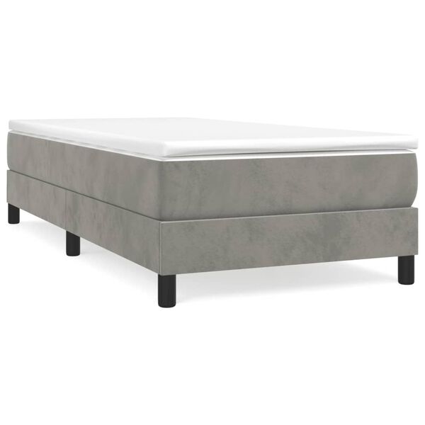 vidaXL Estructura de cama con somier terciopelo gris claro 90x190 cm