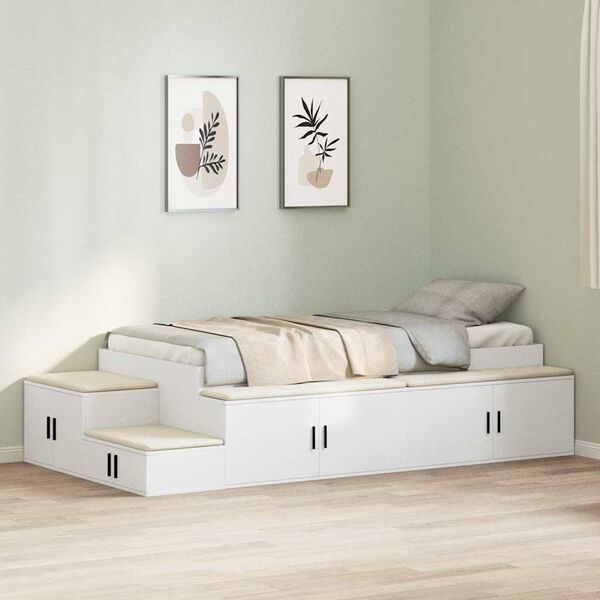 vidaXL Cama con almacenamiento 75 cm Madera contrachapada