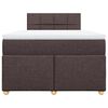 vidaXL Cama box spring con colch&oacute;n tela marr&oacute;n oscuro 120x190 cm