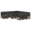vidaXL Conjunto de sof&aacute;s de jard&iacute;n 13 uds. Gris rat&aacute;n sint&eacute;tico