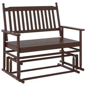 vidaXL Banco deslizante madera maciza de &aacute;lamo marr&oacute;n 118x70x104,5 cm