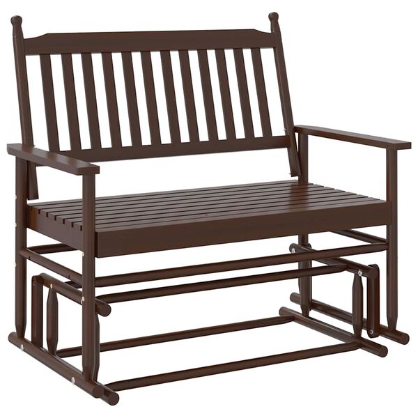 vidaXL Banco deslizante madera maciza de &aacute;lamo marr&oacute;n 118x70x104,5 cm