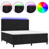 vidaXL Cama box spring colch&oacute;n y LED terciopelo negro 180x200 cm