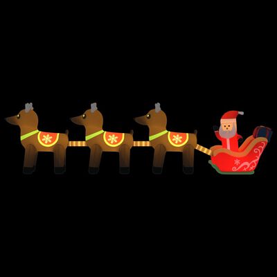 vidaXL Papá Noel y renos de Navidad inflables con LED 138 cm