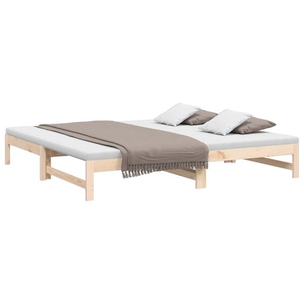 vidaXL Sof&aacute; cama extra&iacute;ble madera maciza de pino 2x(100x200) cm