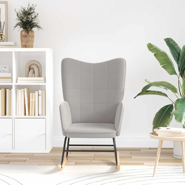 vidaXL Mecedora Gris Claro Tela Sherpa