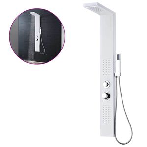 vidaXL Sistema de panel de ducha aluminio blanco mate