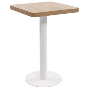 vidaXL Mesa de bistr&oacute; MDF marr&oacute;n claro 50x50 cm