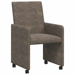 vidaXL Sillas de Comedor con Ruedas 2 uds. Cuero de ante sint&eacute;tico