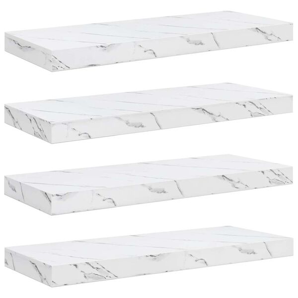 vidaXL Estante de pared con almacenamiento 4 pcs M&aacute;rmol 50 x 23 x 4 cm