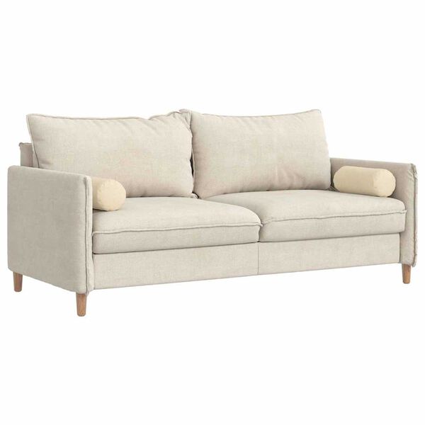 vidaXL Cojines Bolster 2 pcs Crema &Oslash; 15 x 40 cm tela