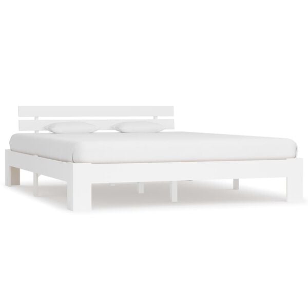 vidaXL Cama sin colch&oacute;n madera maciza de pino blanca 180x200 cm