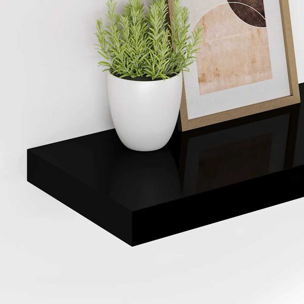 vidaXL Estante flotante de pared MDF negro 90x23,5x3,8 cm
