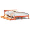 vidaXL Cama sin colch&oacute;n madera maciza de pino marr&oacute;n cera 140x200 cm