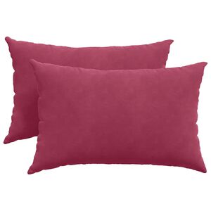 vidaXL Cojines de sof&aacute; 2 pcs Rojo vino 60 x 40 cm Tela de pana
