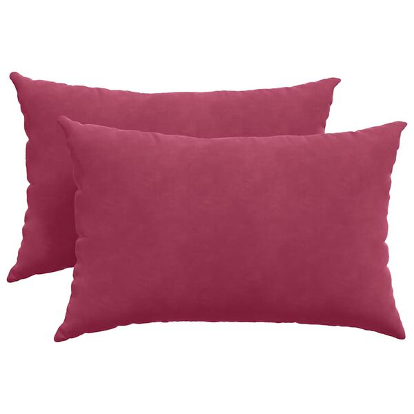 vidaXL Cojines de sof&aacute; 2 pcs Rojo vino 60 x 40 cm Tela de pana