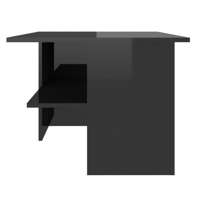 vidaXL Mesa de centro madera contrachapada negro brillo 90x60x46,5 cm