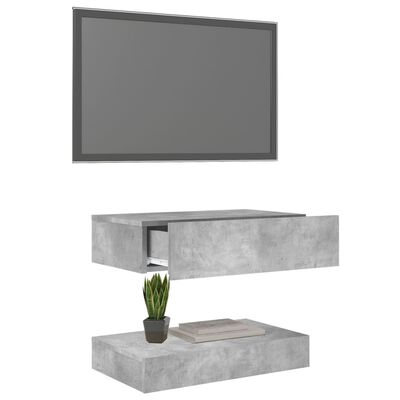 vidaXL Mueble de TV con luces LED gris hormigón 60x35 cm