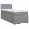 vidaXL Cama box spring con colch&oacute;n Gris Claro 80 x 200 cm Tela