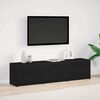 vidaXL Mueble de TV con LED con tiras LED Roble Negro 165 x 34 x 40 cm