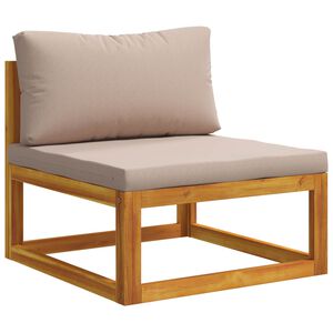 vidaXL Sof&aacute; central modular con cojines Madera de Acacia S&oacute;lida